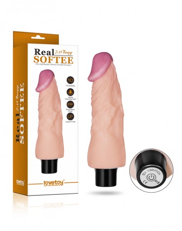 LoveToy - Vibrating Real Softee 7" / 18 cm - Realistische Vibrerende Dildo - Nude