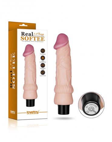 LoveToy - Vibrating Real Softee 7.8" / 19.8 cm - Realistische Vibrerende Dildo - Nude