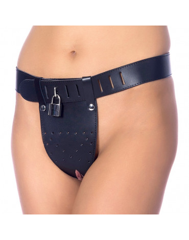 Rimba - Chastity belt with two holes in crotch. Padlock included