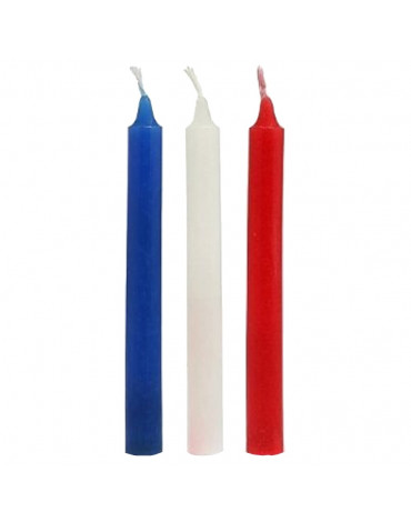 Rimba Bondage Play - Hot Wax SM Candles (3 pieces) - Blue, White & Red