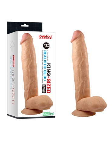 LoveToy - King-Sized Dildo 11" / 28 cm - Realistische Dildo - Nude