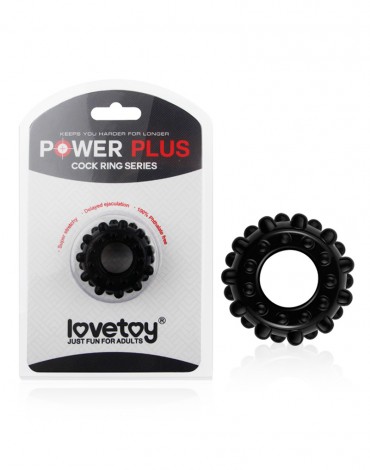 LoveToy - Power Plus - Flexibele Cock Ring - Zwart