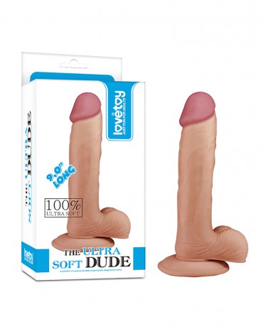 LoveToy - The Ultra Soft Dude 9" / 23 cm - Realistische Dildo - Nude
