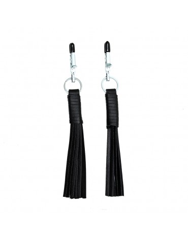 Rimba - Nipple clamps with little leather whip attached (pair)