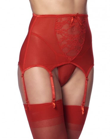 Amorable by Rimba - Suspender with G-string and Stockings - Red