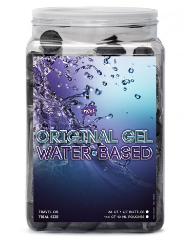 WET Original Water based Gel 36 x 30ml. in Counter Bowl display