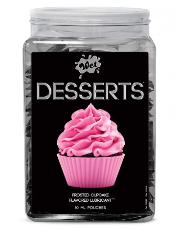 WET Desserts Frosted Cupcake 144 x 10ml. pouch in Counter Bowl display