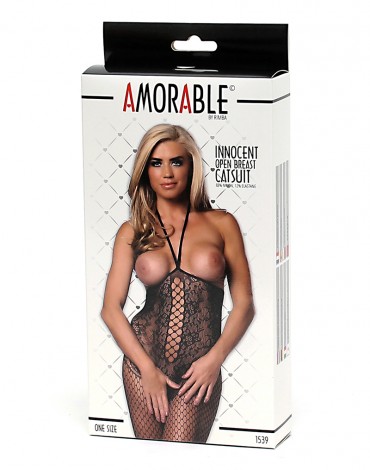 Amorable by Rimba - Catsuit without Chest Cover - One Size - Black