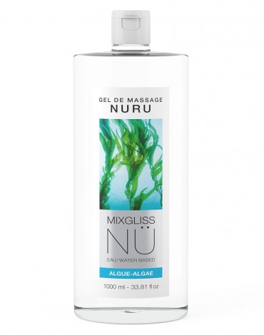 Mixgliss - NU Algue - Gel de massage 2 en 1 et lubrifiant à base d'eau - 1000 ml