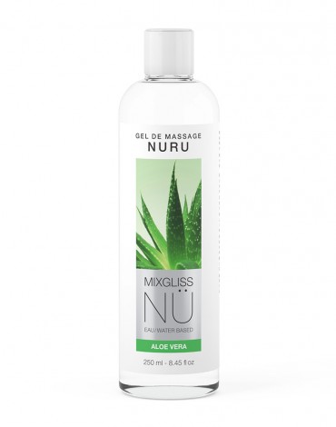 Mixgliss - NU Aloe Vera - Gel de massage 2 en 1 et lubrifiant à base d'eau - 250 ml