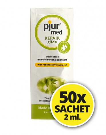 pjur - Med Repair Glide - Lubrifiant à base d'eau - 50 sachets de 2 ml