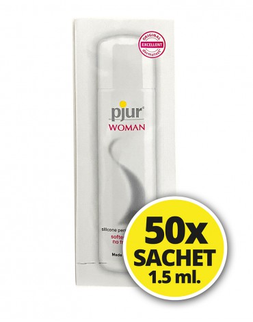 pjur - Woman - Lubricante a base de silicona - 50 sobres de 1.5 ml