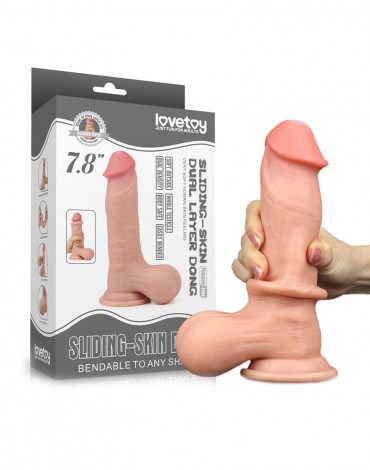 LoveToy - Sliding Skin Dildo 7.8" / 19.8 cm - Nude