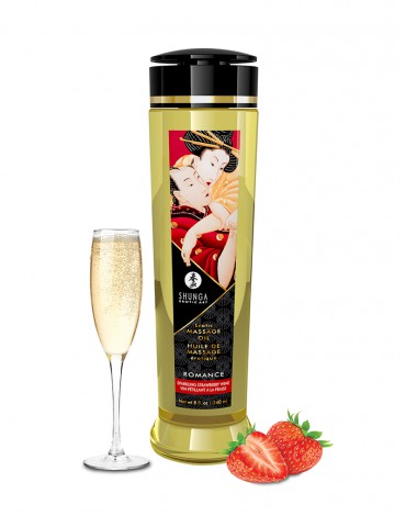 Shunga - Aceite de Masaje - Romance Sparkling Strawberry - 240 ml