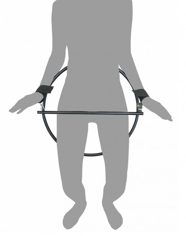 Rimba Rückhaltering mit Handschellen mit Klettverschluss und Vorhängeschloss