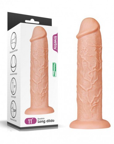 LoveToy - Realistische Long Dildo 11" / 28 cm - Nude