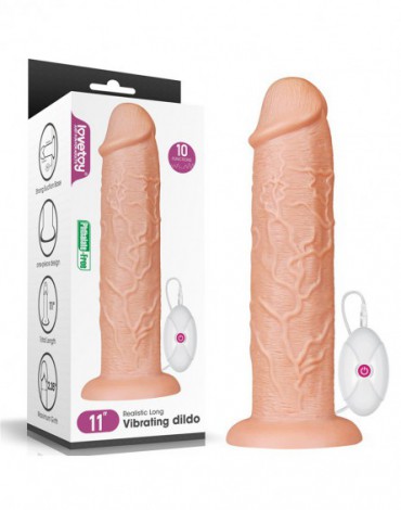 LoveToy - Realistic Long Vibrierender Dildo 28 cm - Nude