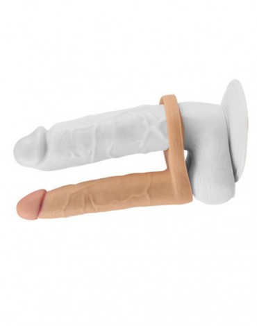 Love Toy - The Ultra Soft Double Vibrerende Dildo 16 cm - Nude