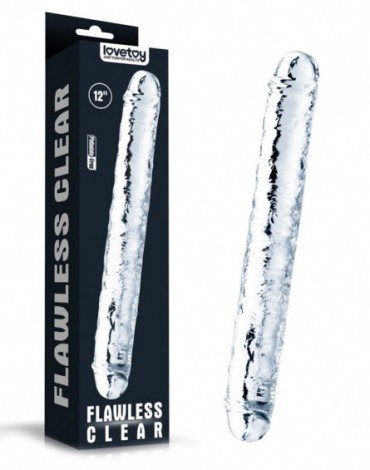 LoveToy - Flawless Clear Double Dildo 12" / 30.5 cm - Transparant