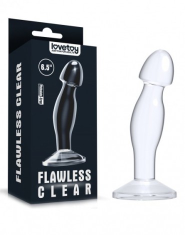 LoveToy - Flawless Clear Prostaat Plug 6.5" / 16.5 cm - Transparant