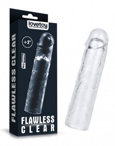 LoveToy - Flawless Clear Penis Sleeve + 2" / 5 cm - Transparant