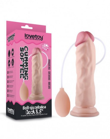 LoveToy - Soft Ejaculation Cock 21 cm - Squirting Dildo - Nude