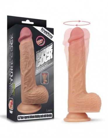 LoveToy - Rotierender & Erhitzen Realistischer Dildo 21 cm - Nude