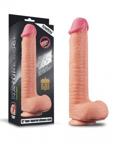 Love Toy - Realistic Dildo with Veins 30.5 cm - Nude