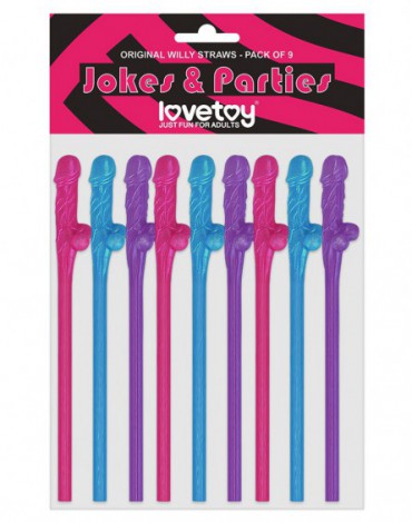 Love Toy - Multicolor Willy Straws - Pack of 9