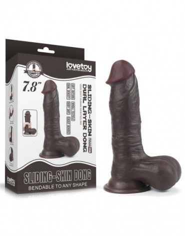 Love Toy - Sliding Skin Dildo 19.5 cm - Zwart