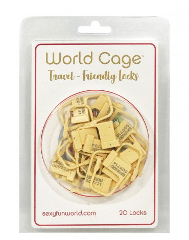 World Cage - Cadenas adaptés aux voyages pour les ensembles de chasteté (20 pièces)