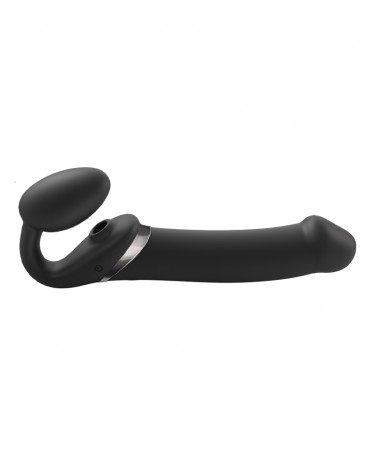 Strap-On-Me - Multi Orgasm - Strap-On Vibrator with Licking Stimulator Size XL - Black