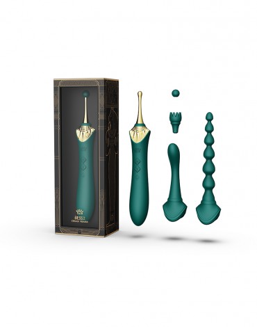 ZALO - Bess 2 - Heating Clitoral Massager with 4 Attachments - Green