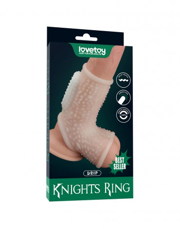 LoveToy - Drip Knights Ring - Vibrerende Penis Sleeve - Wit
