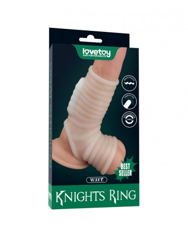 LoveToy - Wave Knights Ring - Vibrerende Penis Sleeve - Wit