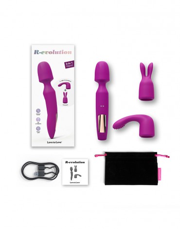 Love to Love - R-Evolution - Wand Vibrator with 2 Attachments - Pink