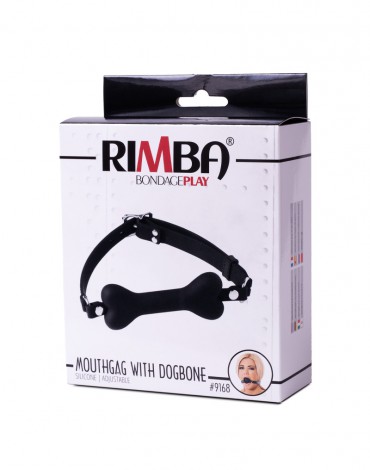 Rimba Latex Play - Mouthgag with Dogbone - Black
