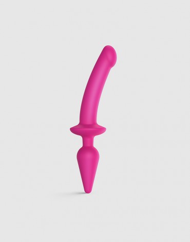 Strap-On-Me - Plug-In Switch Semi-Réaliste - Gode & Plug Anal 2-en-1 Taille L - Rose