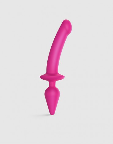 Strap-On-Me - Plug-In Switch Semi-Réaliste - Gode & Plug Anal 2-en-1 Taille XXL - Rose