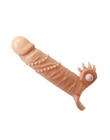 Pretty Love - Connor - Penis Sleeve Vibrator met Clitoris Stimulator - Nude