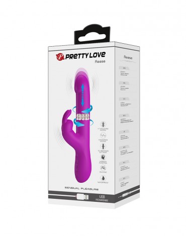 Pretty Love - Reese - Thrusting Rabbit Vibrator - Pink