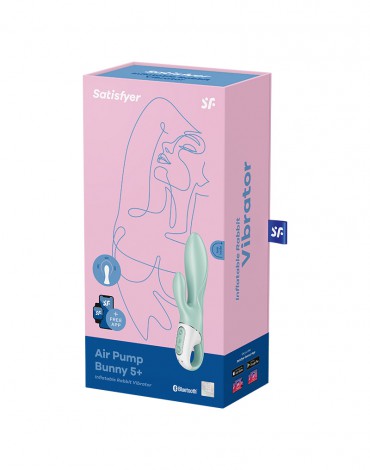Satisfyer - Air Pump Bunny 5+ - Inflatable Rabbit Vibrator (with App Control) - Mint