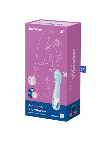 Satisfyer - Air Pump Vibrator 5+ - Inflatable G-Spot Vibrator (with App Control) - Blue