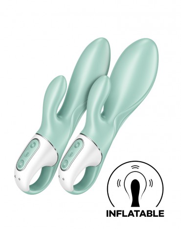 Satisfyer - Air Pump Bunny 5+ - Vibromasseur rabbit gonflable (avec contrôle par application) - Menthe