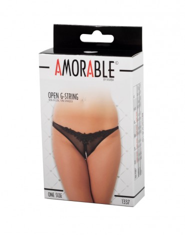 Amorable by Rimba - Open String with Pearls - One Size - Black