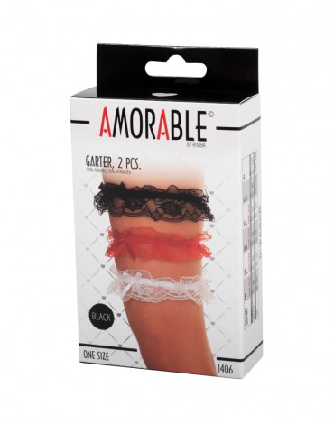 Amorable by Rimba - Garters (2 pieces) - One Size - Black