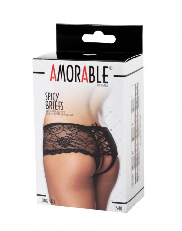 Amorable by Rimba - Slip with Open Back - One Size - Black