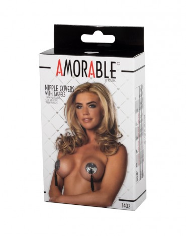 Amorable by Rimba - Nipple Covers with Fringes - Silver