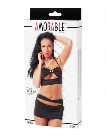 Amorable by Rimba - Mini Skirt with Top - One Size - Black