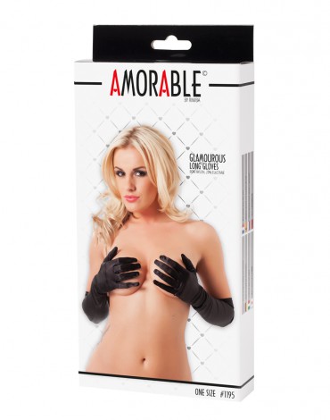 Amorable by Rimba - Long Gloves - One Size - Black